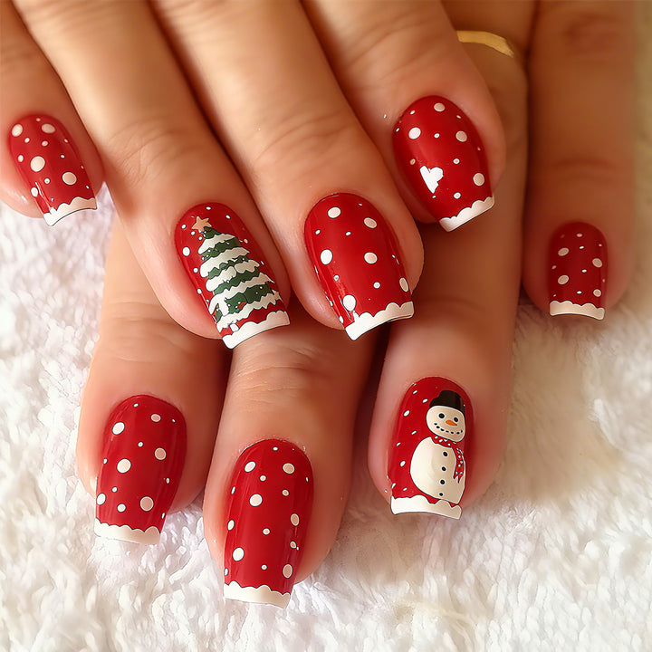 Artificial Nail Set with Colorful Flower Patterns Bowlift