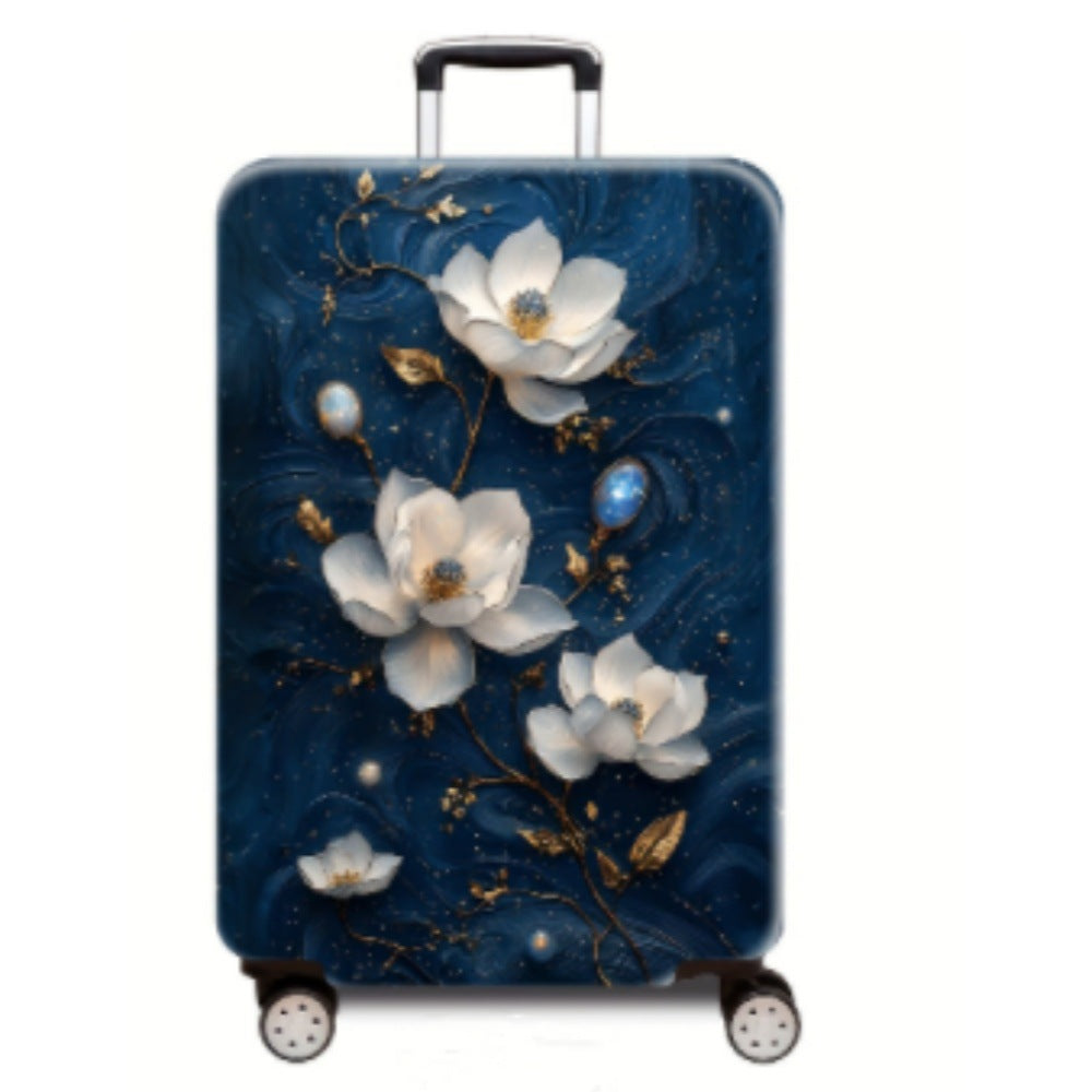 Women's hard-shell travel suitcase with elegant lotus design Bowlift