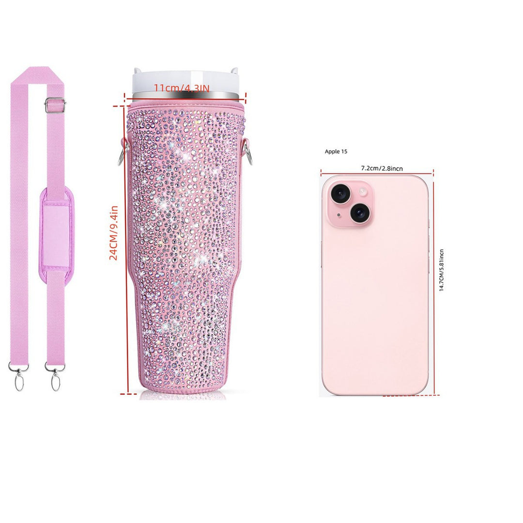 Ladies drinking bottle cover with sparkling rhinestones Bowlift