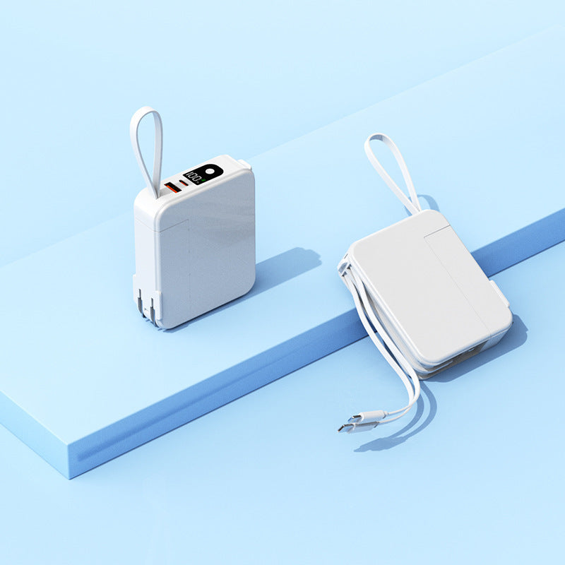 Portable power bank with retractable charging cable and digital display Bowlift