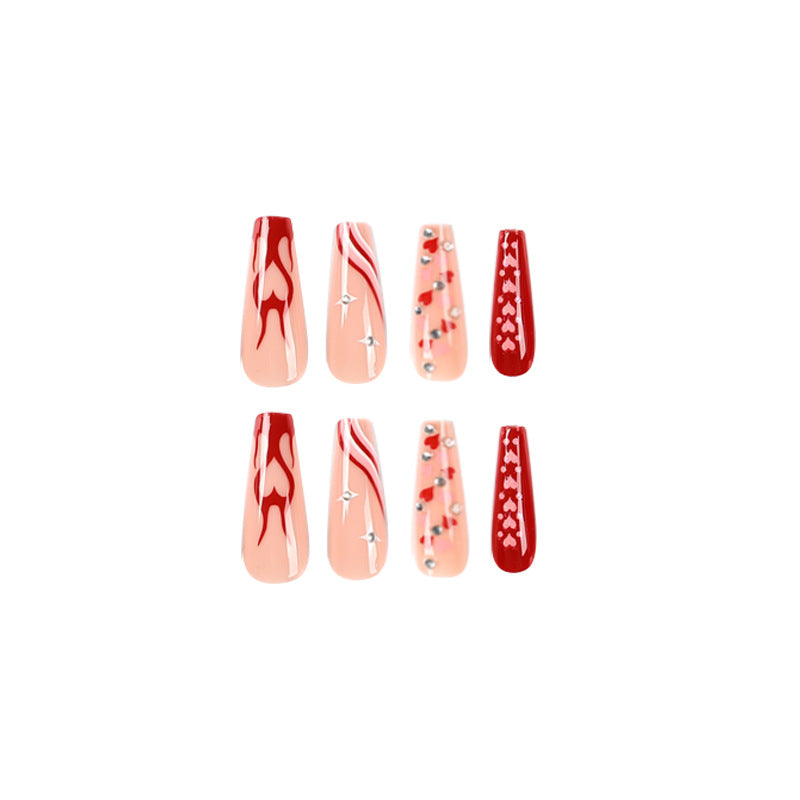Artful Nail Art with Hearts and Glitter Accents Bowlift
