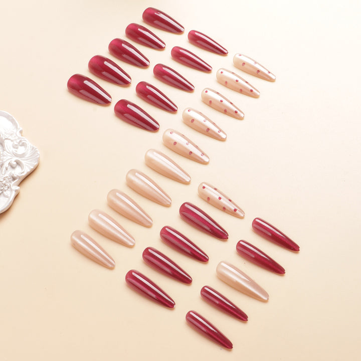 Premium Decorative Stiletto Press-On Nail Set Bowlift