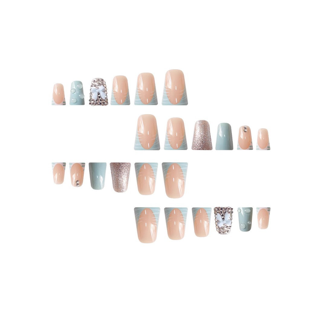 3D Bow and Rhinestone Nail Art Extensions Bowlift