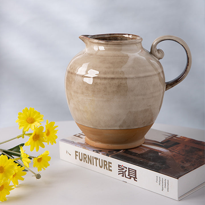Rustic Handcrafted Ceramic Water Pitcher