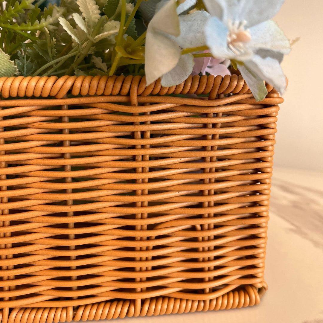Handwoven Decorative Floral Basket Bowlift