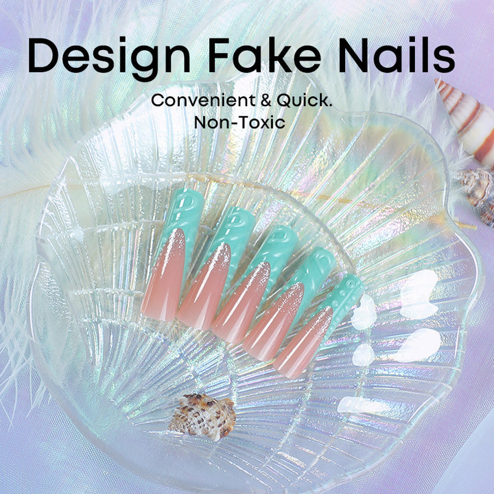 Elegant Artificial Nail Set with Glitter Accents Bowlift
