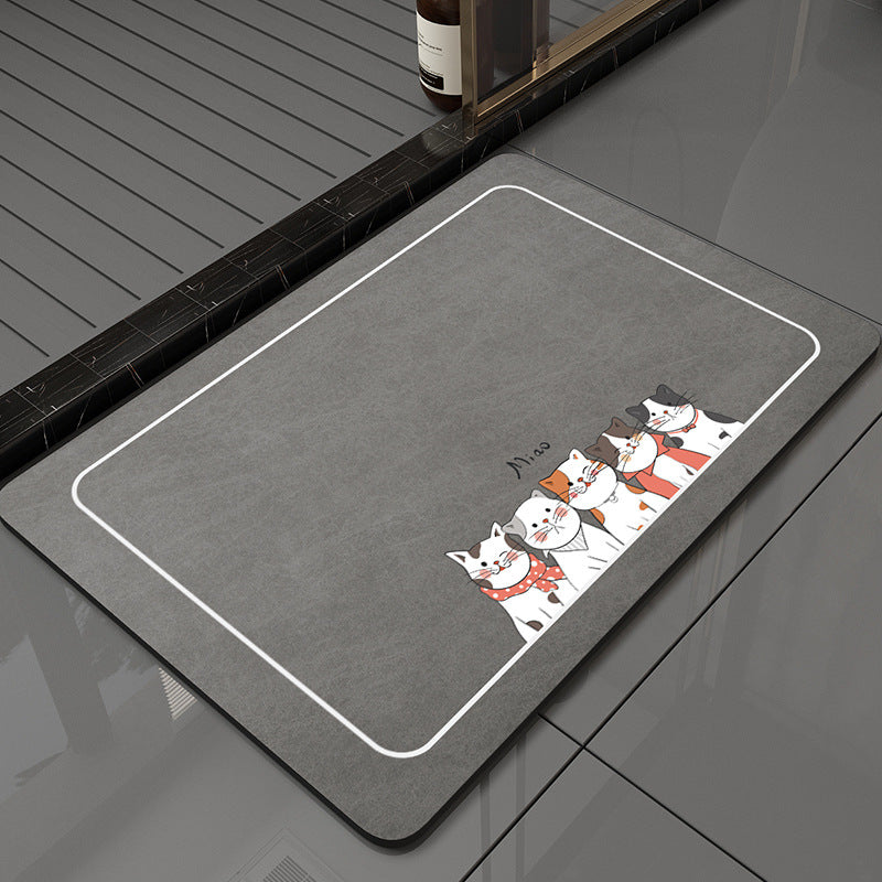 Cat-Themed Decorative Entry Mat Bowlift