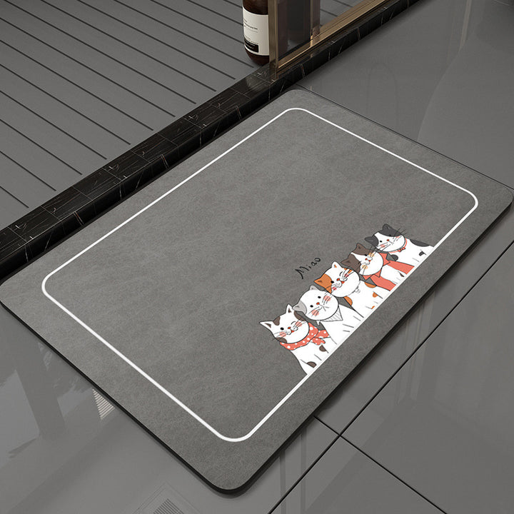 Cat-Themed Decorative Entry Mat Bowlift