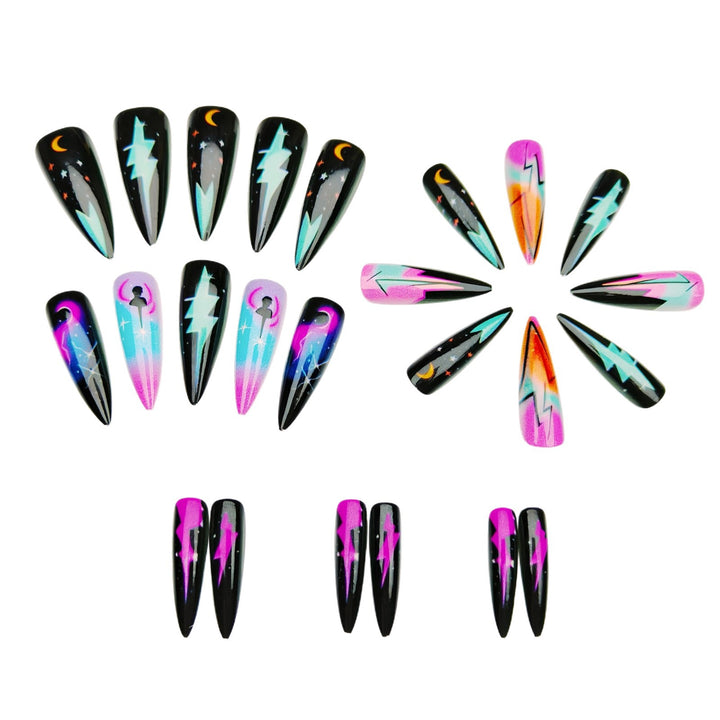 Cosmic Lightning Nail Art Bowlift