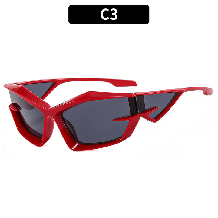 Futuristic Geometric Shield Sunglasses  1787663880