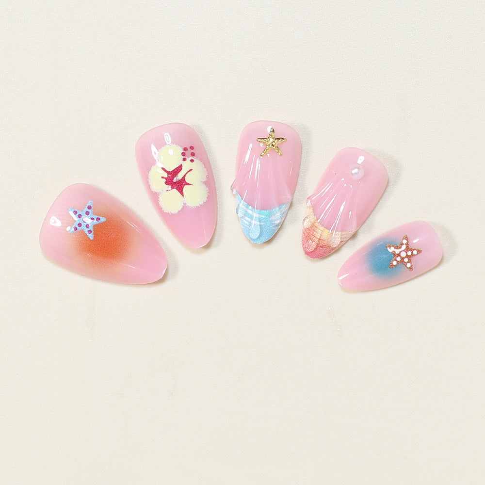 Artistic Ocean-Inspired Press-On Nail Art Bowlift