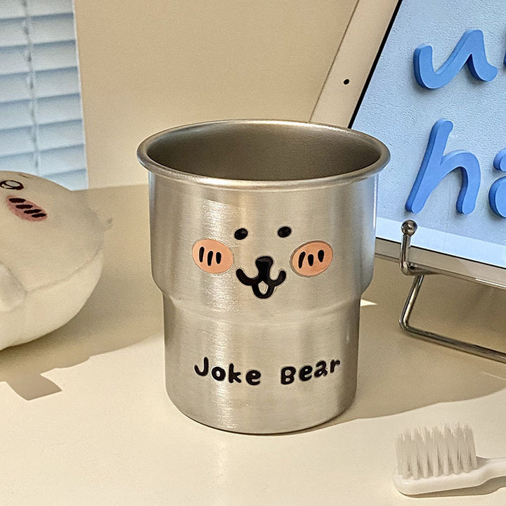 Noble stainless steel cup with cute bear motif Bowlift