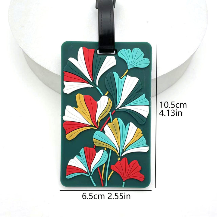 silicone tropical leaf luggage tag with embossed layered design Bowlift