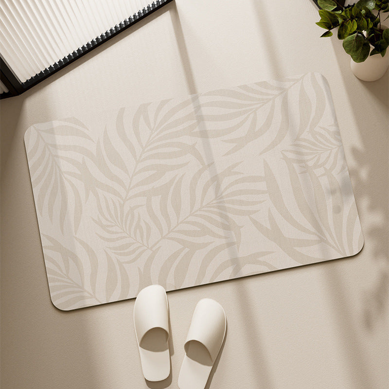 Modern Tropical Leaf Pattern Area Mat Bowlift