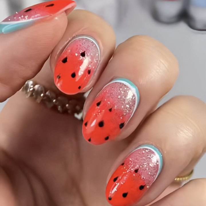 Fun Watermelon-Themed Nail Art Bowlift