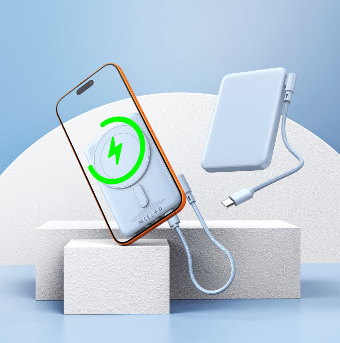 Portable power bank with integrated wireless charger and digital display Bowlift