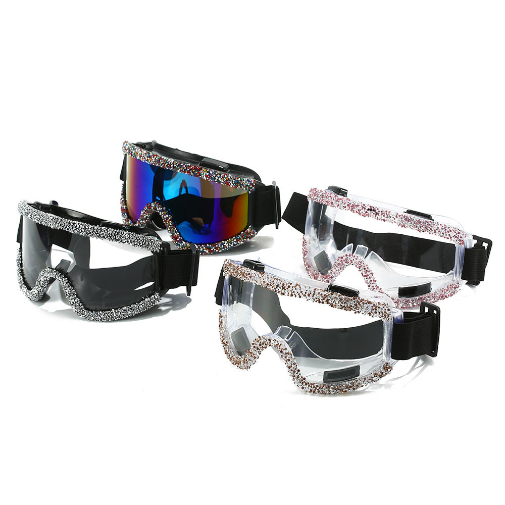 Women's glamorous ski goggles with sparkling decorative frame Bowlift