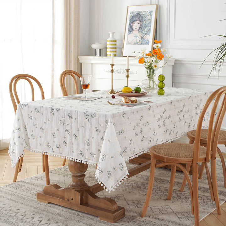 Floral Embroidered Tablecloth