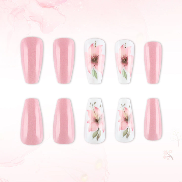 Floral Design Press-On Nail Art Set Bowlift