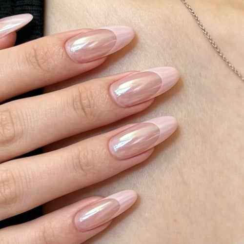 Glossy Almond-Shaped Press-On Nails Bowlift