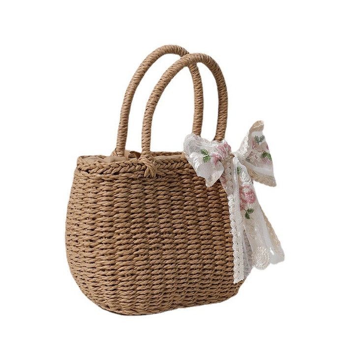 Elegant Bast bag with Floral Bow Detail Bowlift