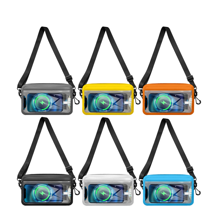 Waterproof shoulder bag with transparent smartphone case Bowlift