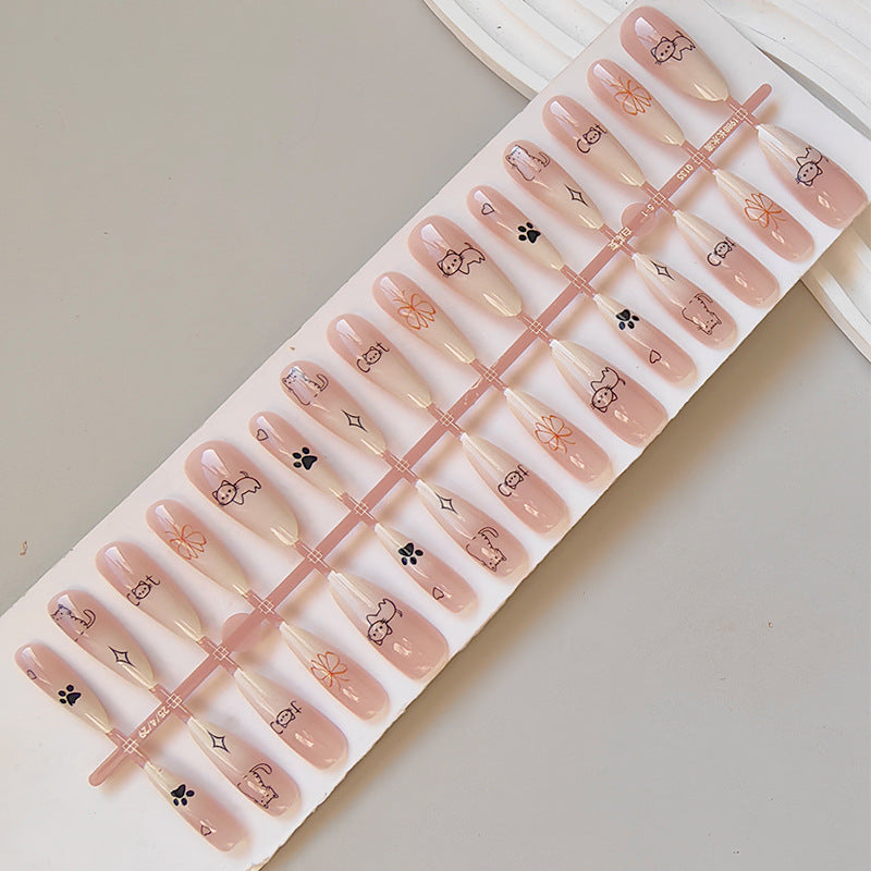 Cute Animal Design Artificial Nails Bowlift