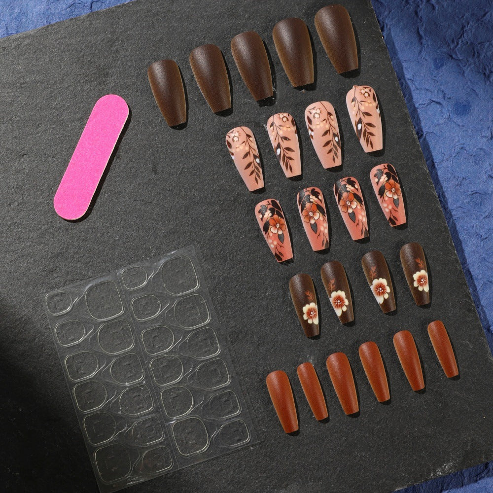Fake Nail Set with Elegant Floral Designs Bowlift