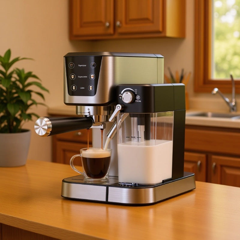 High-performance espresso machine with integrated milk frother and precise brewing temperature control Bowlift