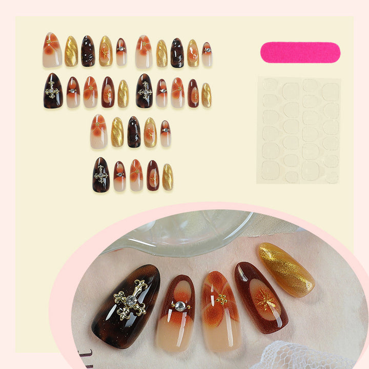 Artistic Decorative Press-On Nail Set Bowlift