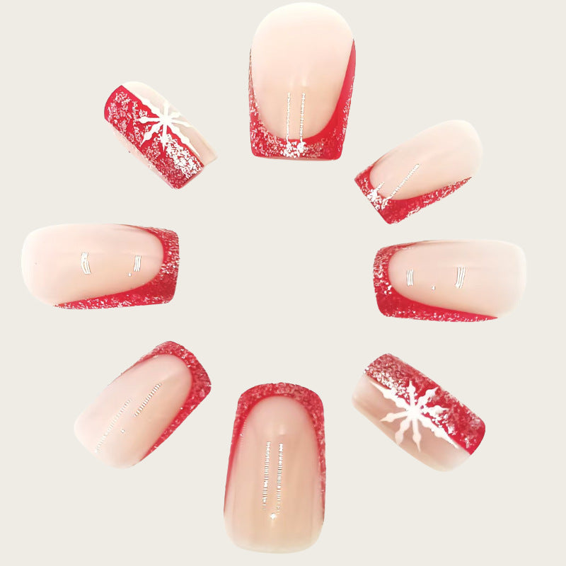 Elegant artificial nails with festive glitter accent Bowlift