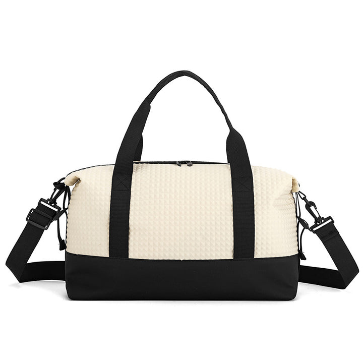 Textured Fabric Travel Duffle Bag Bowlift