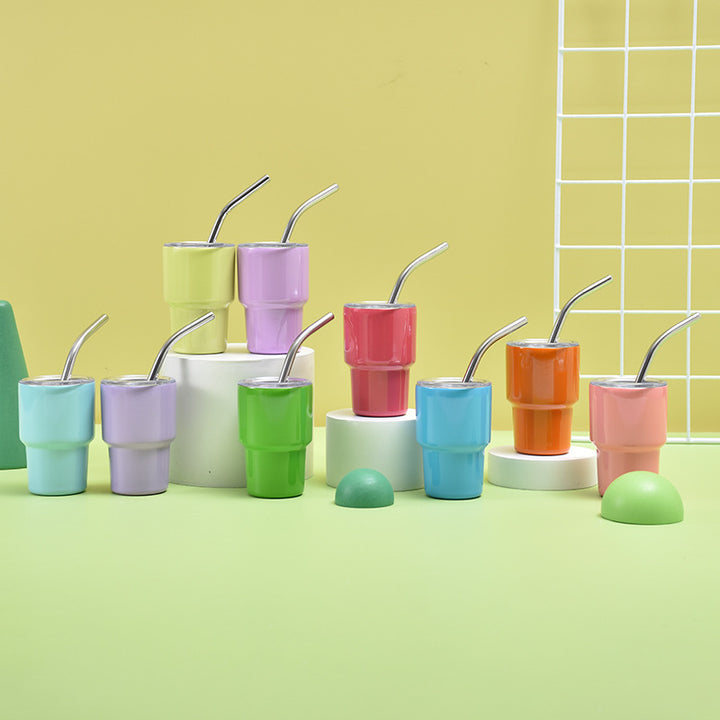 Unisex Insulated Drinking Cup with Stainless Steel Straw Bowlift