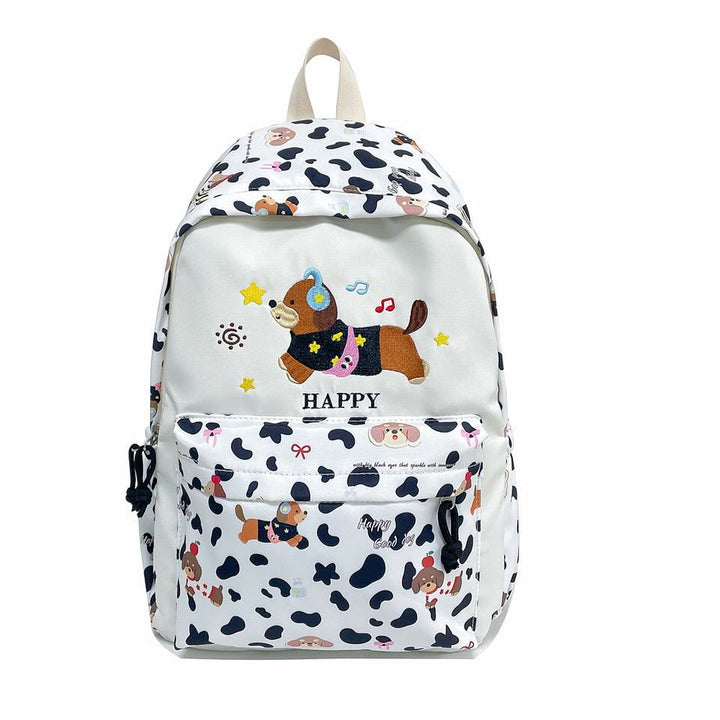 Backpack with Cheerful Dog Design and Multifunctional Compartment Layout Bowlift