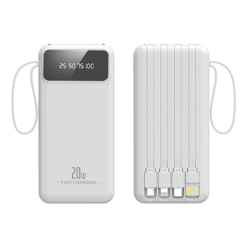 High-performance power bank with integrated charging cables and digital display Bowlift