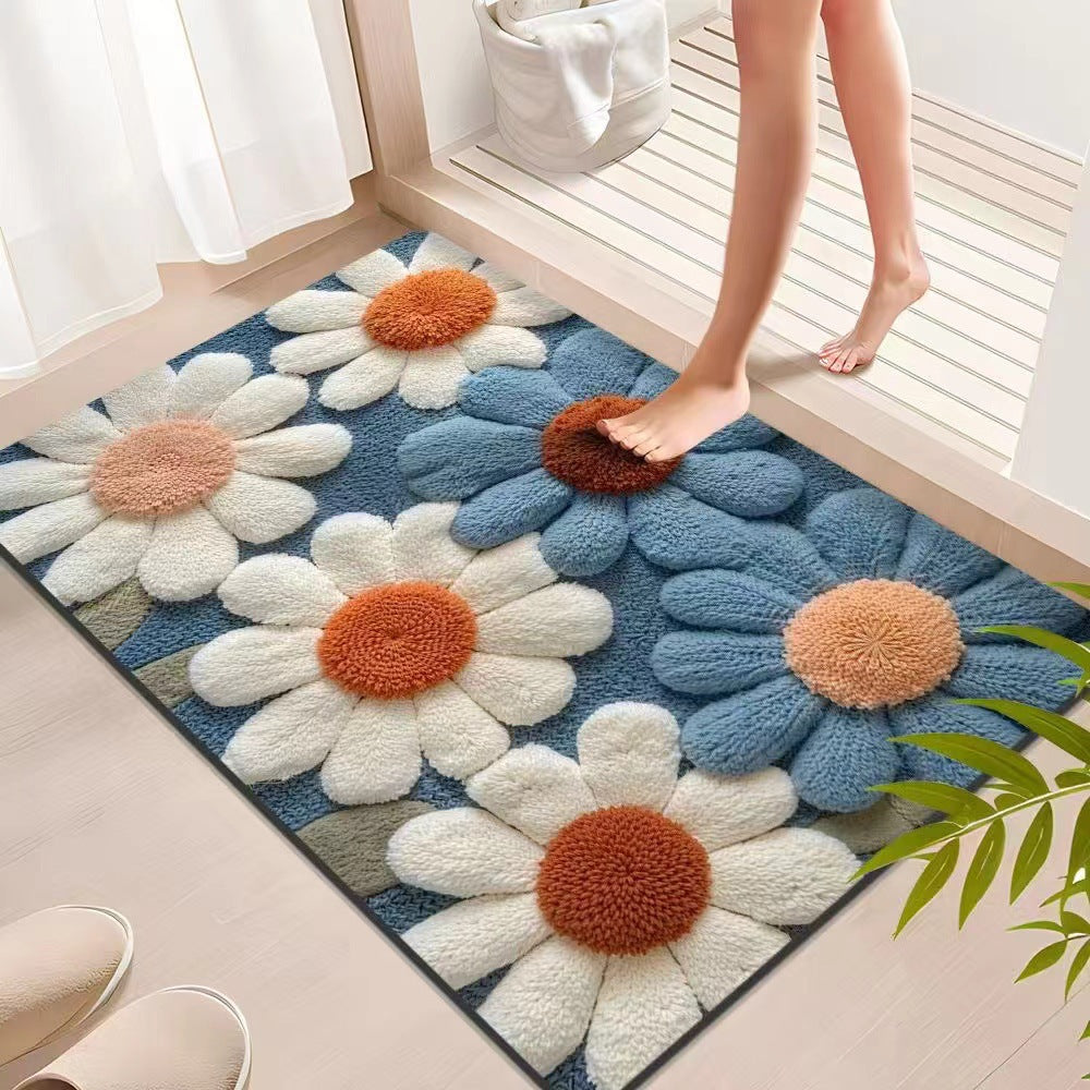 Floral Textured Indoor Mat Bowlift