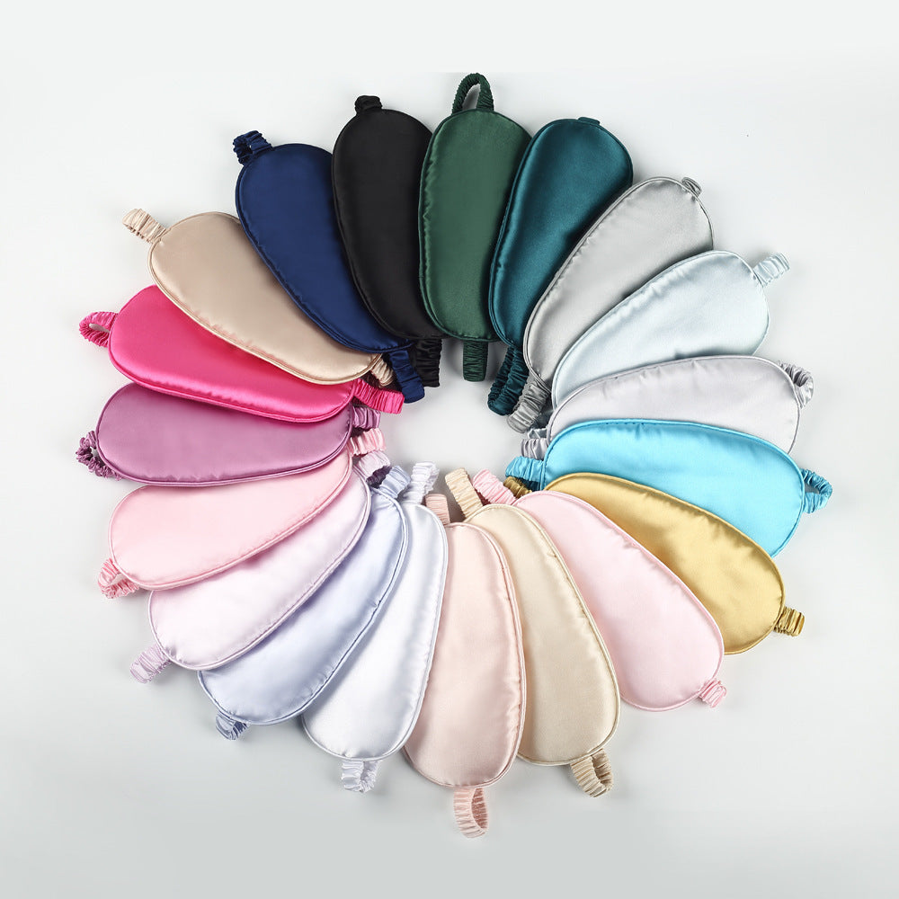 Women's nano silk sleep mask with padded eye area, adjustable elastic band, and storage pouch Bowlift