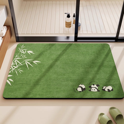 Playful Panda-Themed Bathroom Mat