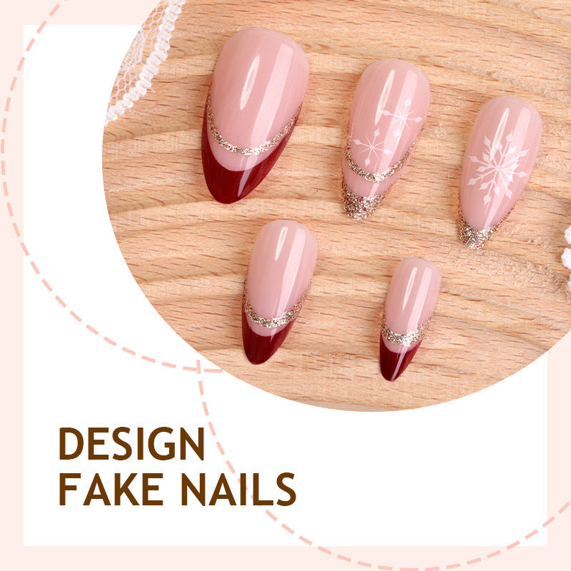 Glamorous artificial nail set with glitter and detailed design Bowlift