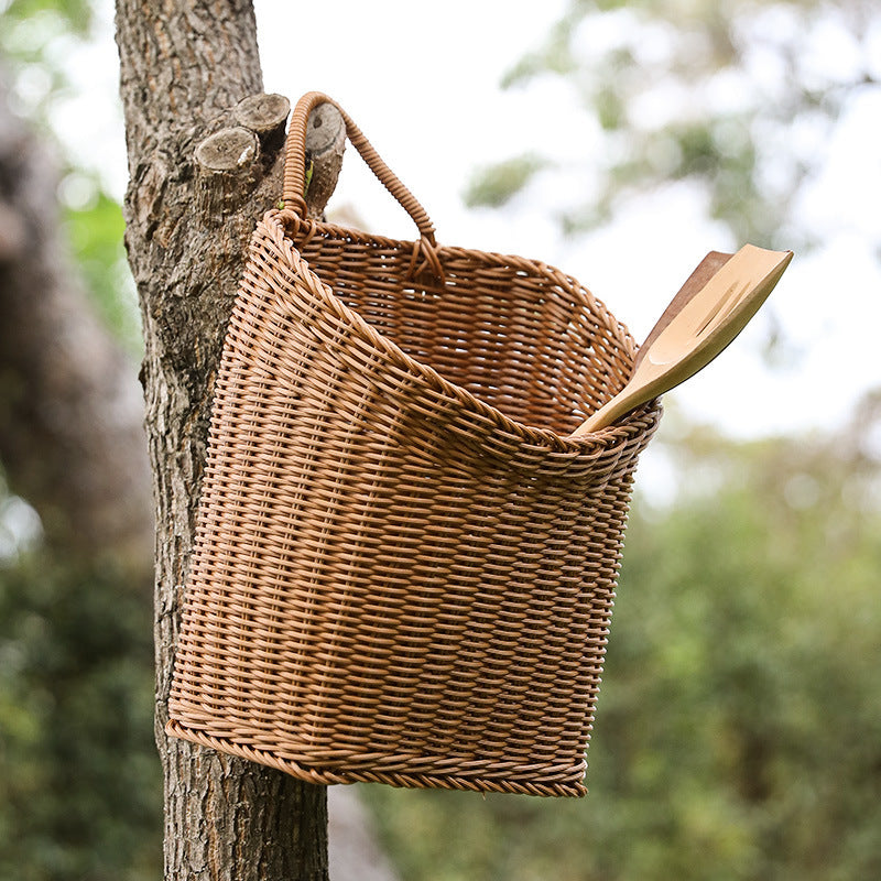 Women's Handwoven Basket with Practical Carry Handle Bowlift