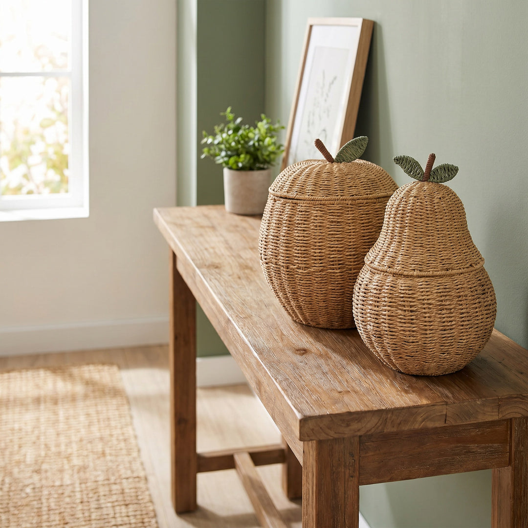Playful storage basket in the shape of a pear Bowlift