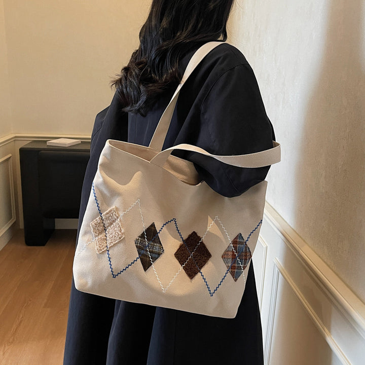 Decorative Patterned Canvas Tote Bag Bowlift