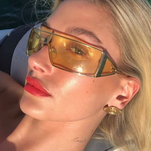 Women geometric sunglasses with futuristic design and durable frame Bowlift