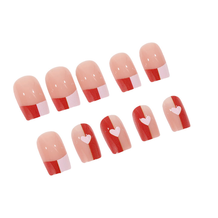Artificial nails with romantic heart patterns Bowlift