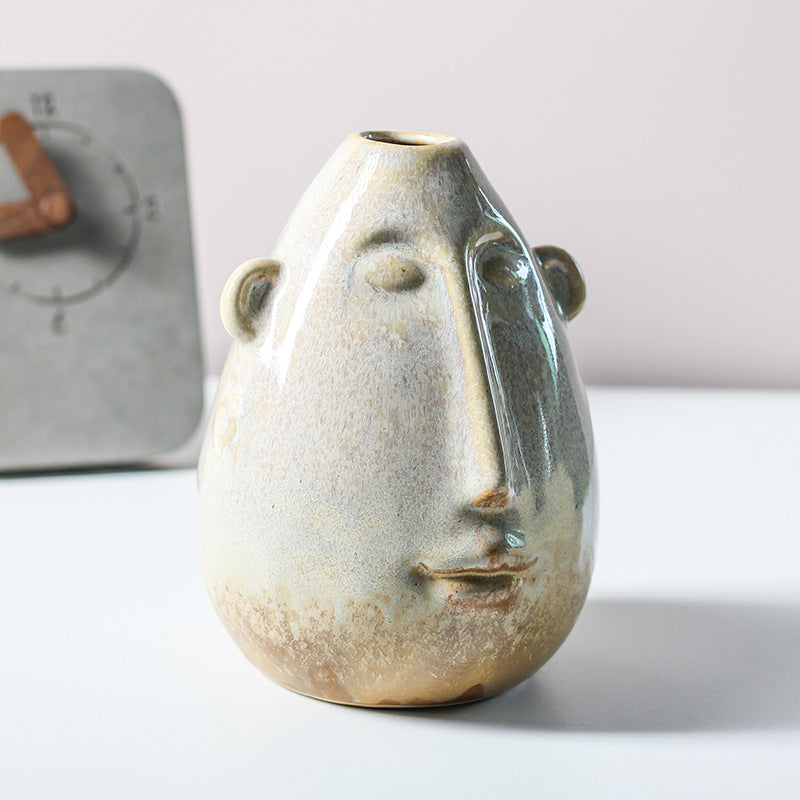 Artistic Face-shaped Ceramic Vase