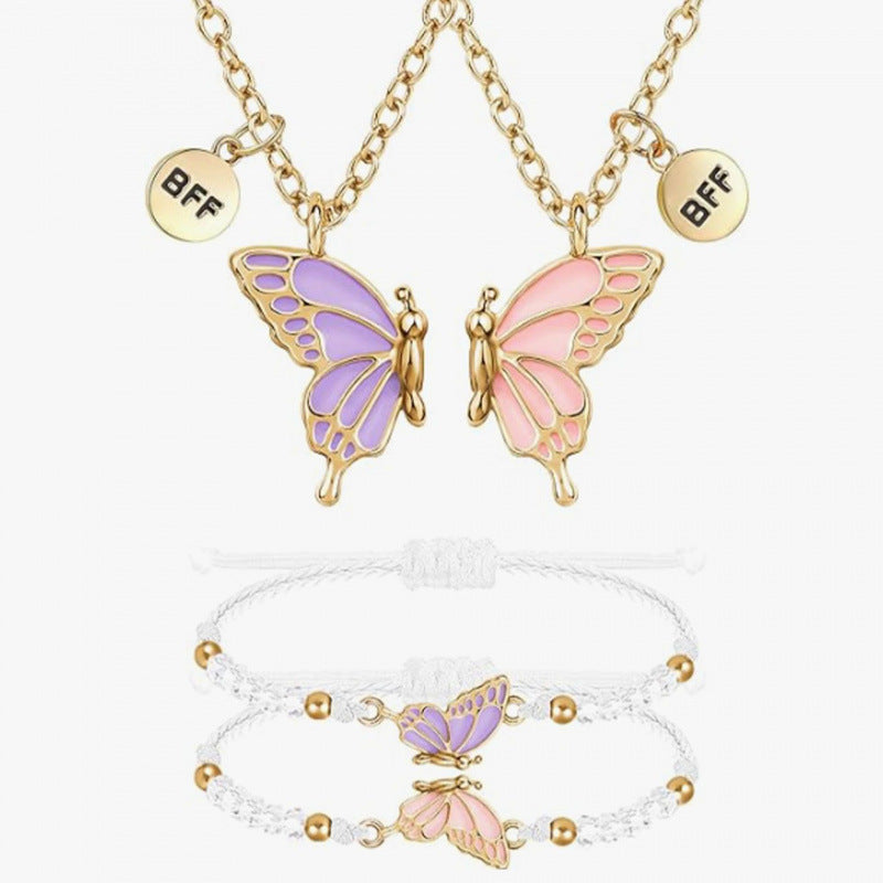 Butterfly Charm Necklace and Bracelet Set Bowlift