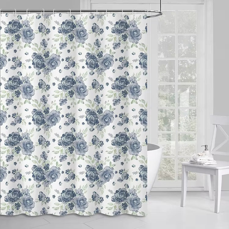 Floral Patterned Shower Curtain Bowlift