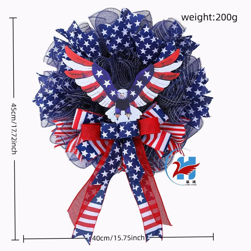 Unisex nan layered star wreath door decor with mixed ribbon bows and wooden accents Bowlift