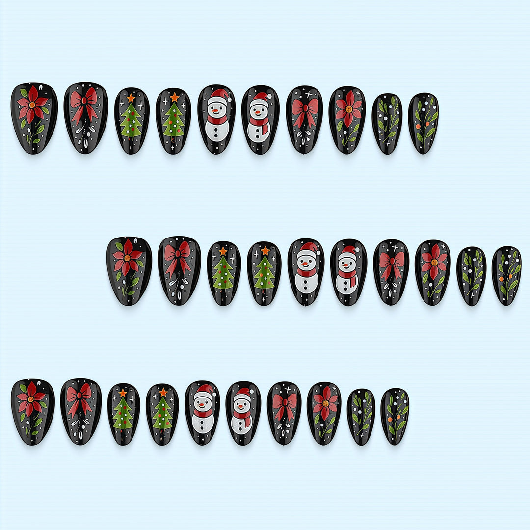 Artificial nail set with festive Christmas design Bowlift