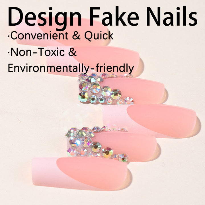 Stylish nail extensions with glitter design Bowlift